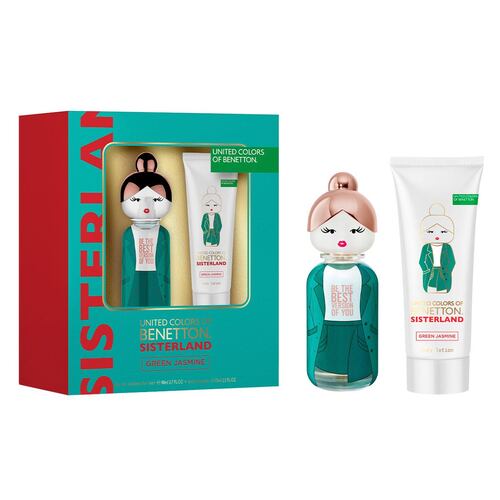 Benetton Sisterland Green Jasmine Set Para Dama Perfume EDT 80ML + Body Lotion 75ML