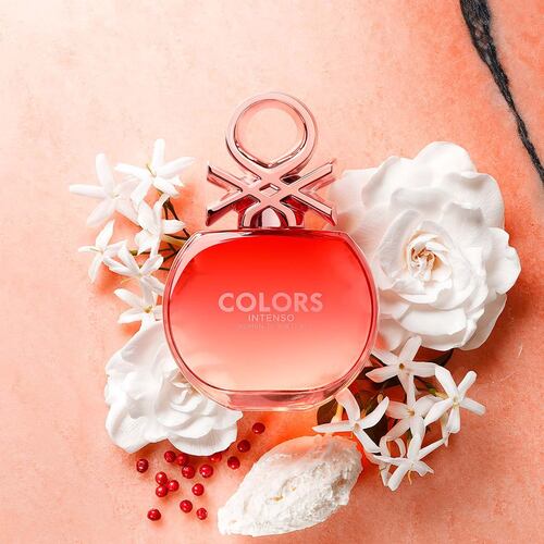 Benetton Colors Woman Rose Intenso Set para Dama Fragancia EDP 80ml + Vial 10ml