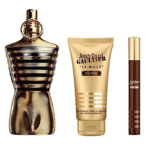 Set para Hombre Jean Paul Gaultier Le Male Elixir EDP 12ml + Shower Gel 75ml + Perfume de Bolsillo 10ml