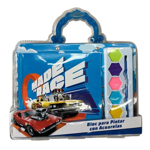 Bloc para Pintar con Acuarelas Hot Wheels ¡Colorea las Escenas!