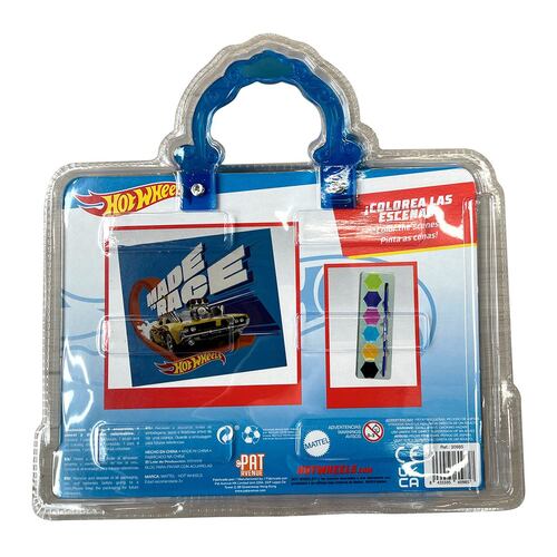 Bloc para Pintar con Acuarelas Hot Wheels ¡Colorea las Escenas!