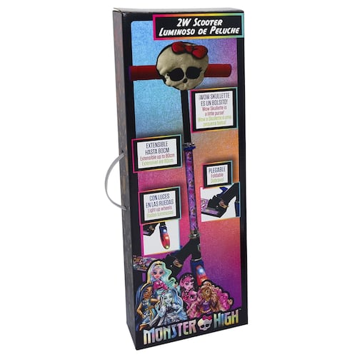 2W Scooter Luminoso de Peluche Monster High ¡Wow Skullete es un Bolsito!
