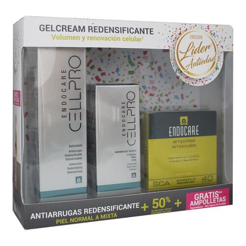 Kit Cell Pro Gel Cream + Ojos 50% + 7 Ampolletas Regeneradoras Gen