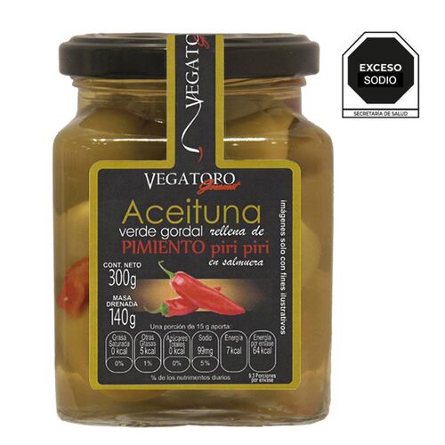Aceitunas Rellenas de Piri Piri 300 gramos Vegatoro