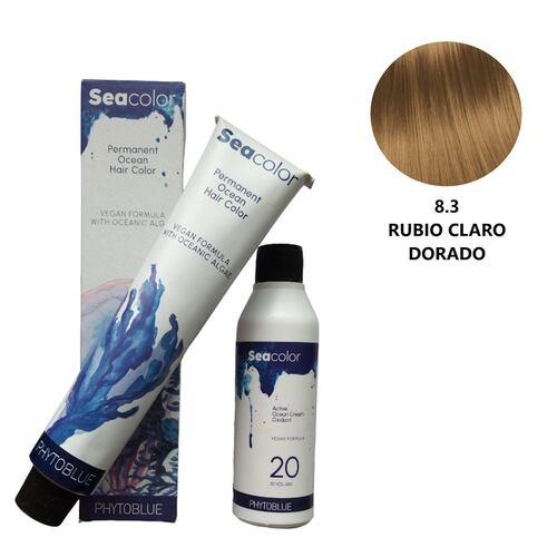 Tinte #8.3 Rubio Claro Dorado Seacolor Phytoblue