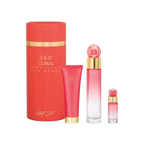 Estuche Fragancia Perry Ellis 3pc Coral 100 ML para Mujer