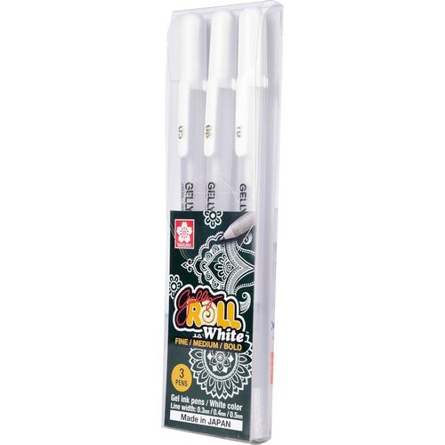 Set Plumas 3 Pz Gelly Roll Blanca