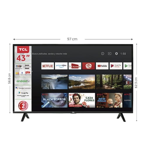 Pantalla TCL 43 Pulgadas Android TV 4K UHD 43A423