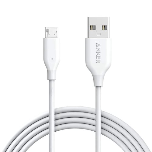 Cable De Carga y Datos USB A-Micro USB PowerLine 1.8m Blanco