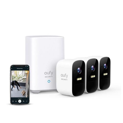 Paquete de seguridad Eufy Cam: Hub + 3 cámaras 2C