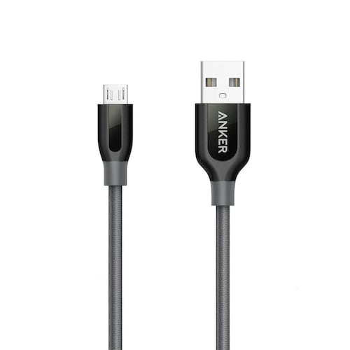 Cable de Carga y Datos de USB A- Micro USB PowerLine + 0.9m Gris