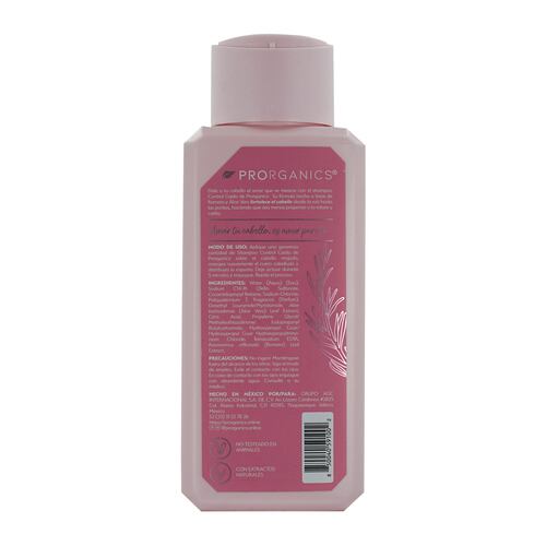 Shampoo Control Caía con Romero y Aloe Vera Orgánico 400 ml Prorganics