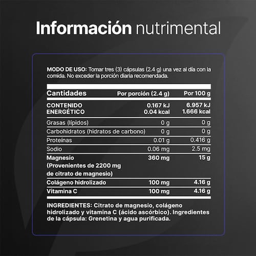 Citrate Mag 120 Cápsulas B Life