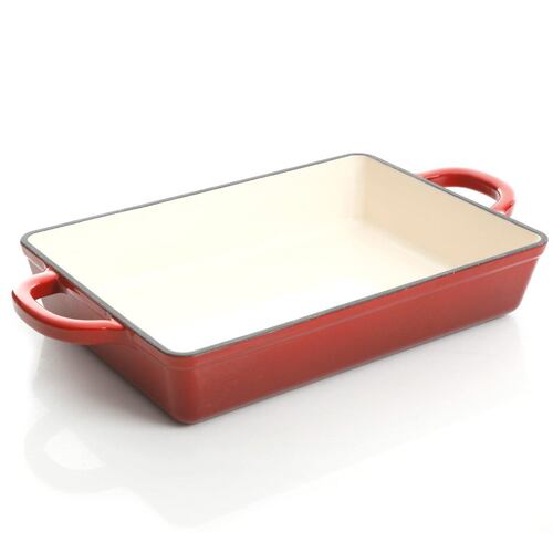 Refractario 13 rectangular de hierro fundido color rojo
