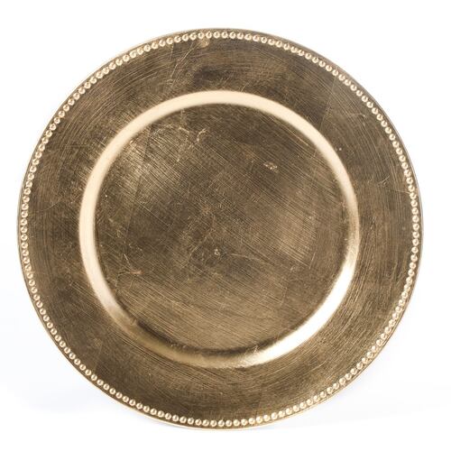 Plato base redondo dorado polipropileno radiance charm