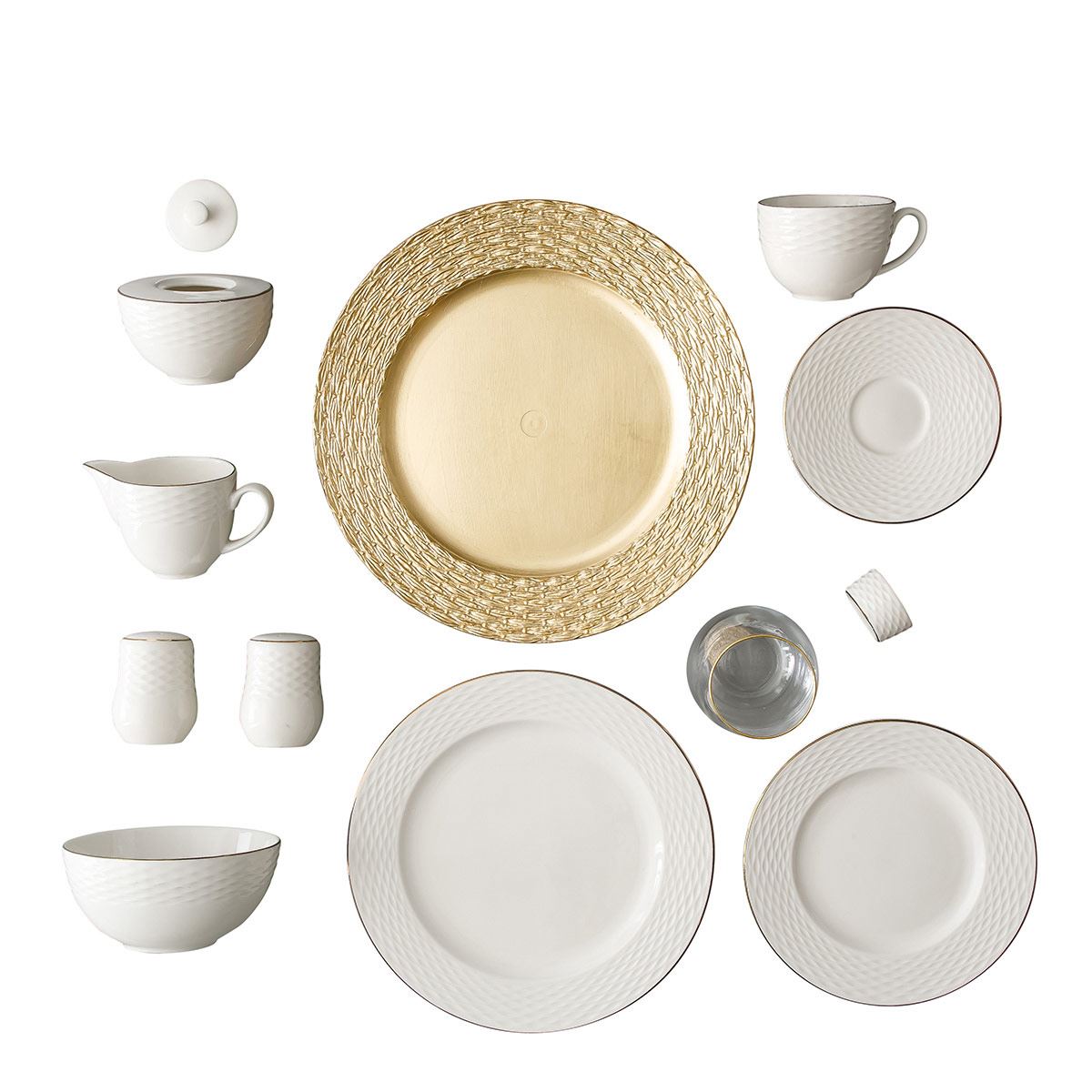 Vajilla Combo Set de porcelana Blanca 52 piezas