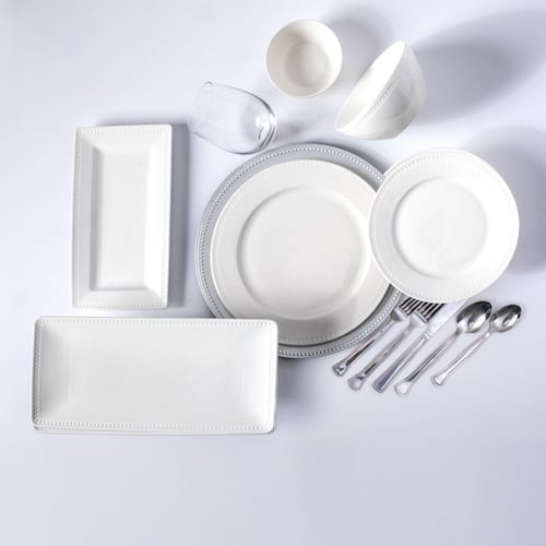 Set Vajilla de Porcelana Moderna y Elegante 74 Piezas Home & Detail