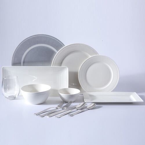 Set Vajilla de Porcelana Moderna y Elegante 74 Piezas Home & Detail