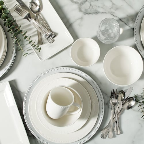 Set Vajilla de Porcelana Moderna y Elegante 74 Piezas Home & Detail