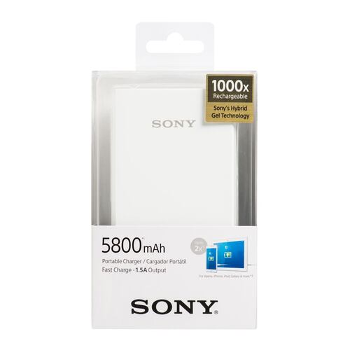 Cargador Sony 5800 MAH Blanco Portátil