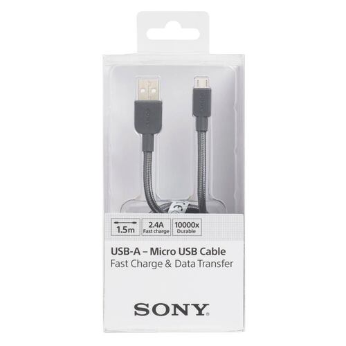 Sony Cable Nylon USB Tipo A al B Color Gris (150cm), Alta Durabilidad
