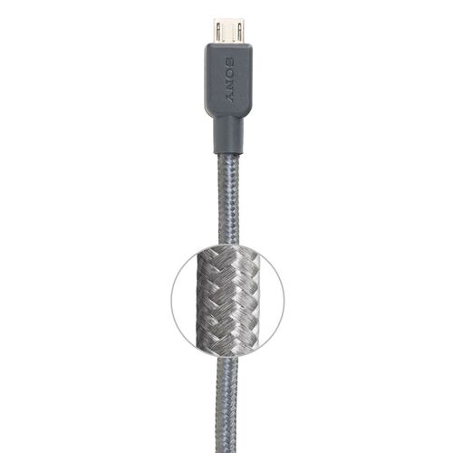 Sony Cable Nylon USB Tipo A al B Color Gris (150cm), Alta Durabilidad