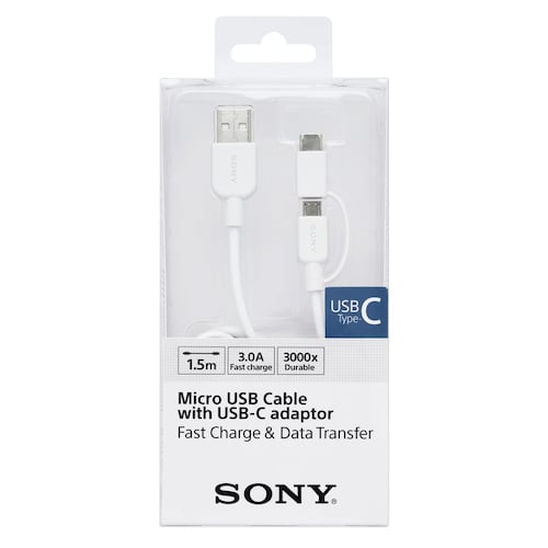 Cable USB con Conector Tipo C Blanco Sony
