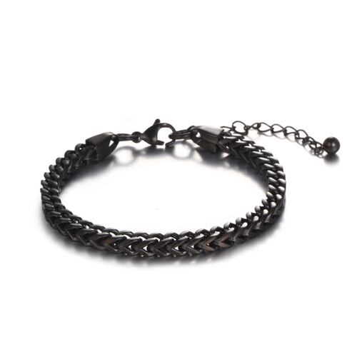 Pulsera Acero Inoxidable Negro para Hombre Lee Copper