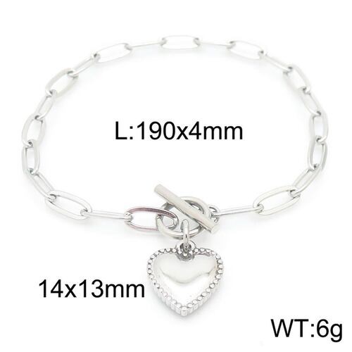 Brazalete Rígido Eslabones y Corazón Decorativo Lee Cooper