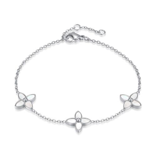 Brazalete Dama Flores Acero Inoxidable Plateado Lee Cooper