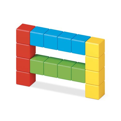 Bloques de Construcción 3D Magicube con 16 Cubos de 4 Colores Geomag
