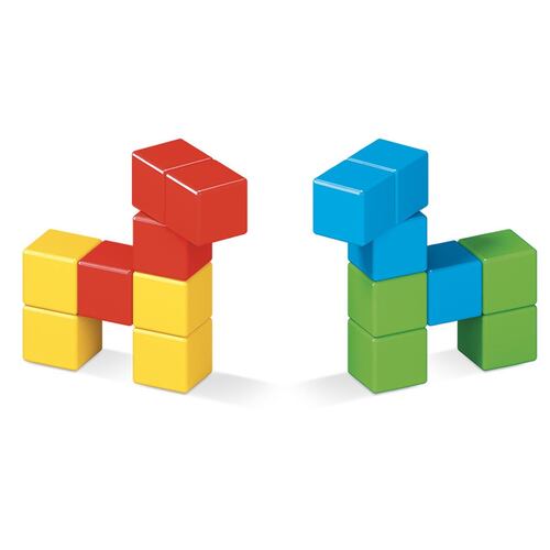 Bloques de Construcción 3D Magicube con 16 Cubos de 4 Colores Geomag