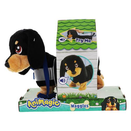 Peluche Interactivo Perro Salchicha Camina y Ladra Animagic Waggles
