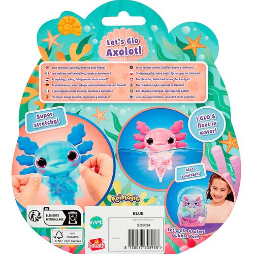 Mascota Electrónica Axolotl Azul Animagic