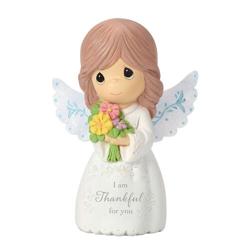 Mini ángel holding flowers figurine