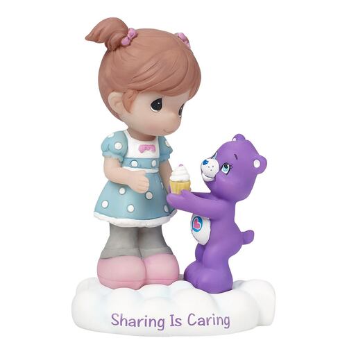 Care bear girl with share bear figurine