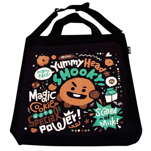 Bolso Eco Negro Shooky Línea BT21