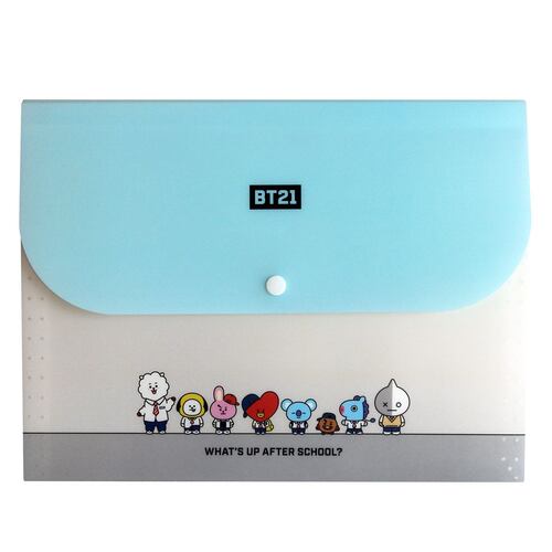 Folder De Plastico Con Broche Azul Claro Línea BT21