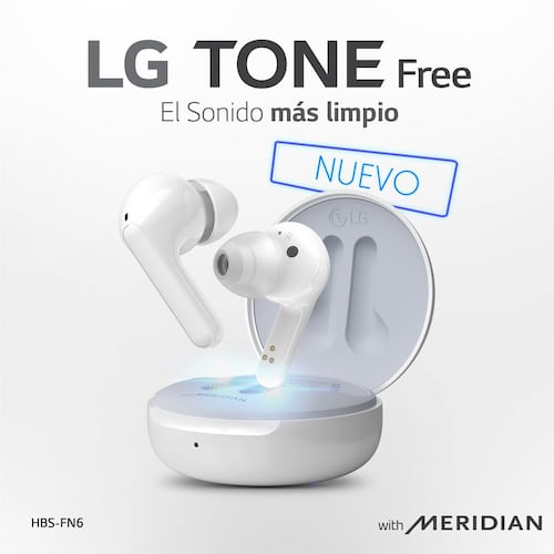 LG TONE Free FN6 - Audífonos Inalámbricos Bluetooth con UVNano mata el  99.9% de bacterias - Blancos