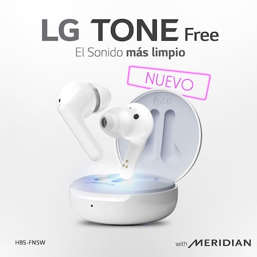 LG TONE Free FN5W - Audífonos Inalámbricos Bluetooth con Carga Inalámbrica - Blancos