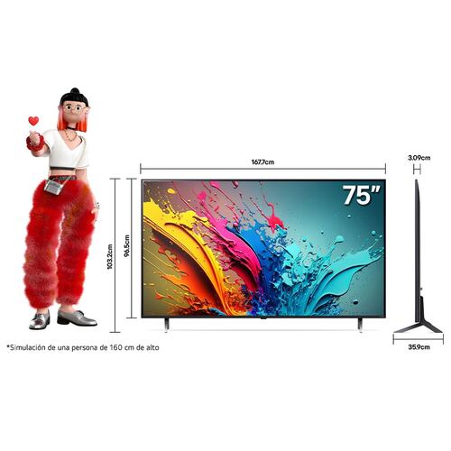 Pantalla LG 75 Pulgadas 4K ThinQ 75QNED85TSA