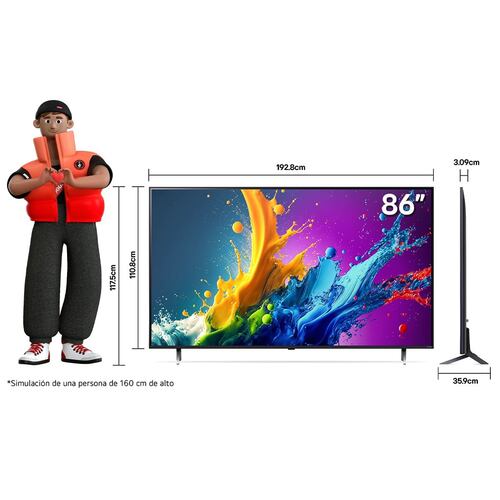 Pantalla LG 86 Pulgadas 4K ThinQ 86QNED80TSA