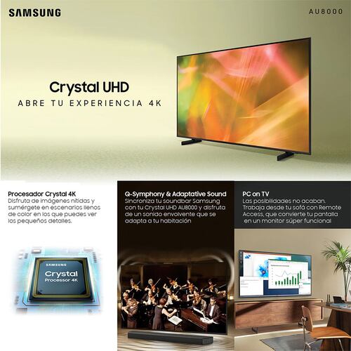 Televisor Samsung 50 pulgadas Crystal UHD Smart TV 4K