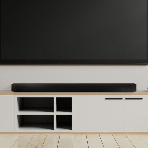 barra de sonido por encima de televisor  Barra, Decoración de unas,  Muebles para tv