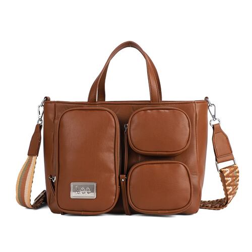 Bolsa estilo tote marca Lee color beige modelo A07698