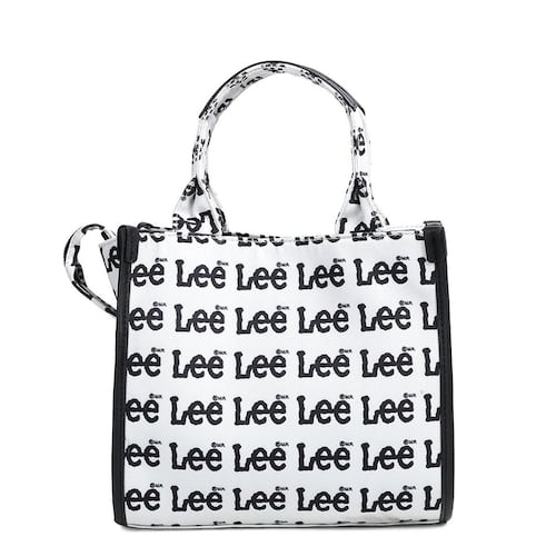 Bolsa estilo Mini Tote marca Lee color gris con detalles de logo de marca modelo A07720