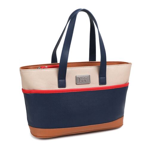 Bolsa estilo Shopper marca Lee color Marino con Beige modelo A07733