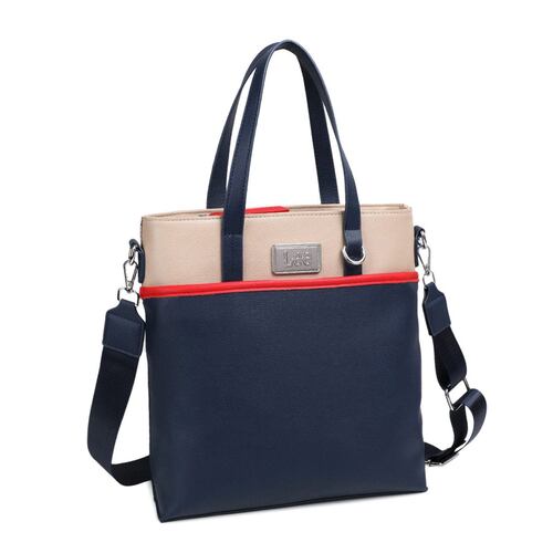 Bolsa estilo Tote marca Lee color Marino con Beige modelo A07734