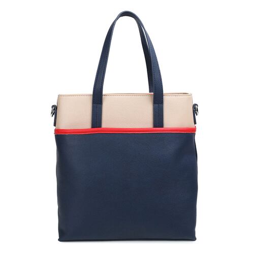 Bolsa estilo Tote marca Lee color Marino con Beige modelo A07734