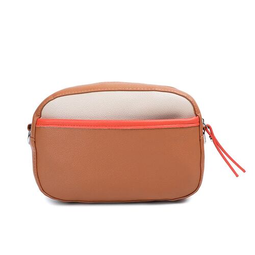 Bolsa estilo Crossbody marca Lee color Camello con Beige modelo A07738